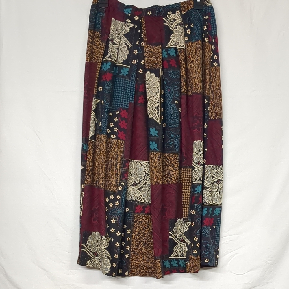 Super Cute Vintage Patchwork Cotton Skirt By Jerrell Size 12